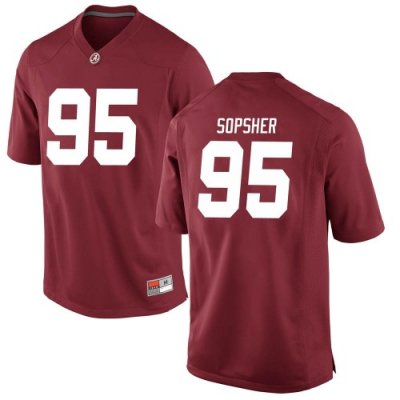 Youth Alabama Crimson Tide #95 Ishmael Sopsher Crimson Replica NCAA College Football Jersey 2403XJRW2